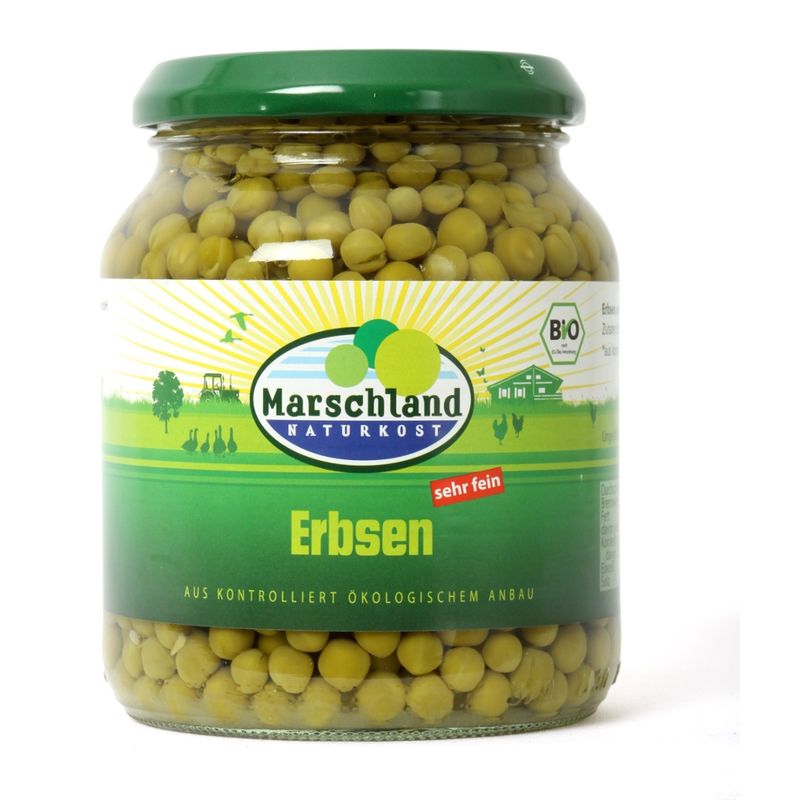 Marschland  Bio-Erbsen fein 370 ml Gl. MARSCHLAND - Produktbild