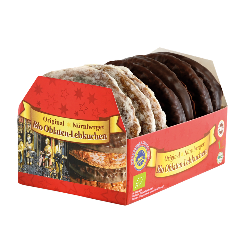 Nürnberger Bio Originale Feine Nürnberger Bio-Oblatenlebkuchen mit mind 20 % Nüssen und Kernen vegan - Produktbild