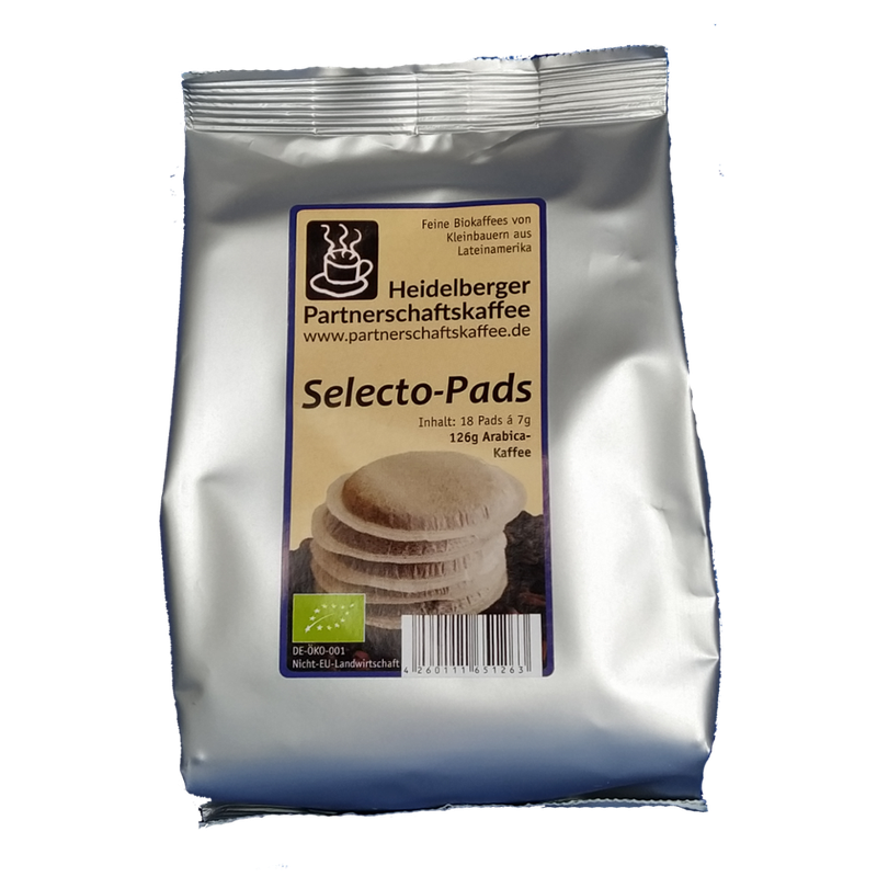 Heidelberger Partnerschaftskaffee Selecto Pads 126g - 18 Pads a 7g - Heidelberger Partnerschaftskaffee - Produktbild