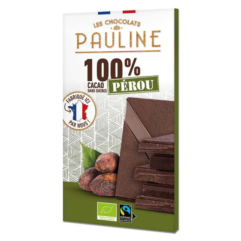 LES CHOCOLATS DE PAULINE Cocoa 100%, origin Peru, sugars-free - Produktbild
