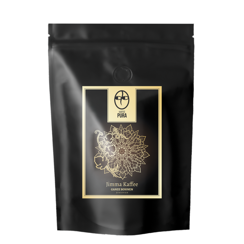 KAFFEE PURA Jimma-bio Kaffee, BIO & fair gehandelt, ganze Bohne, 100% Arabica, Äthiopien - Produktbild