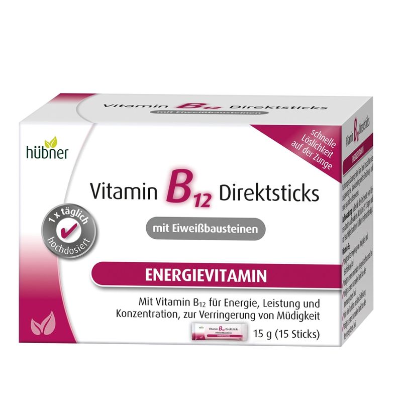Hübner Vitamin B12 Direktsticks mit Eiweißbausteinen - Produktbild