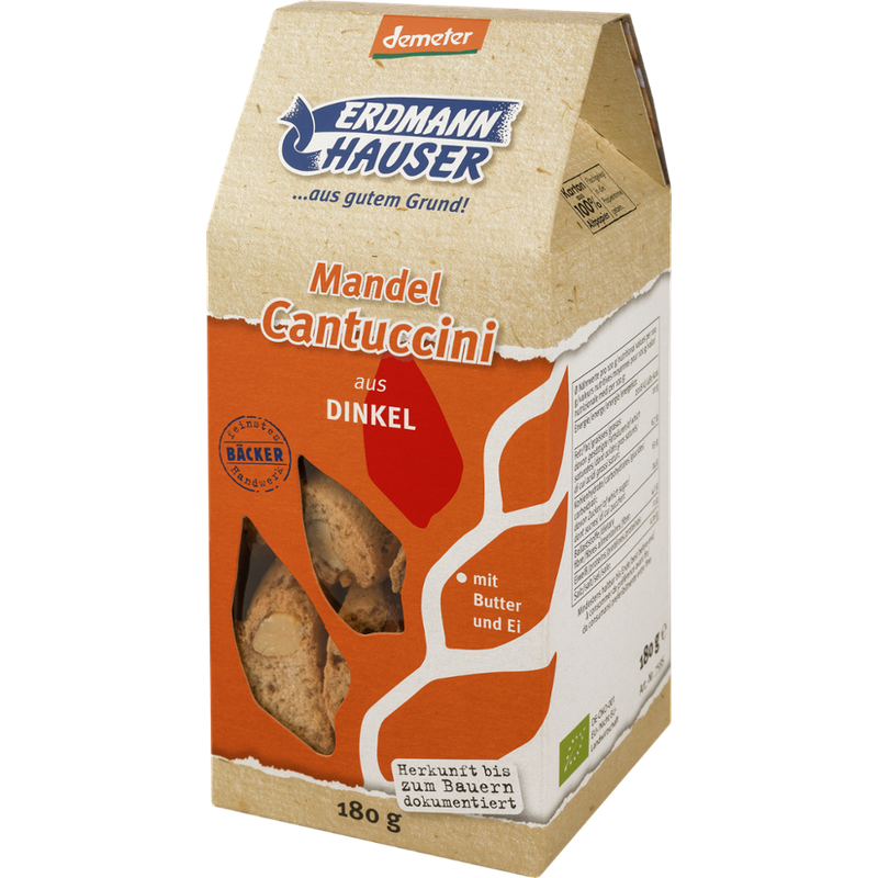 ErdmannHAUSER Getreideprodukte ErdmannHAUSER demeter Dinkel Mandel Cantuccini - Produktbild