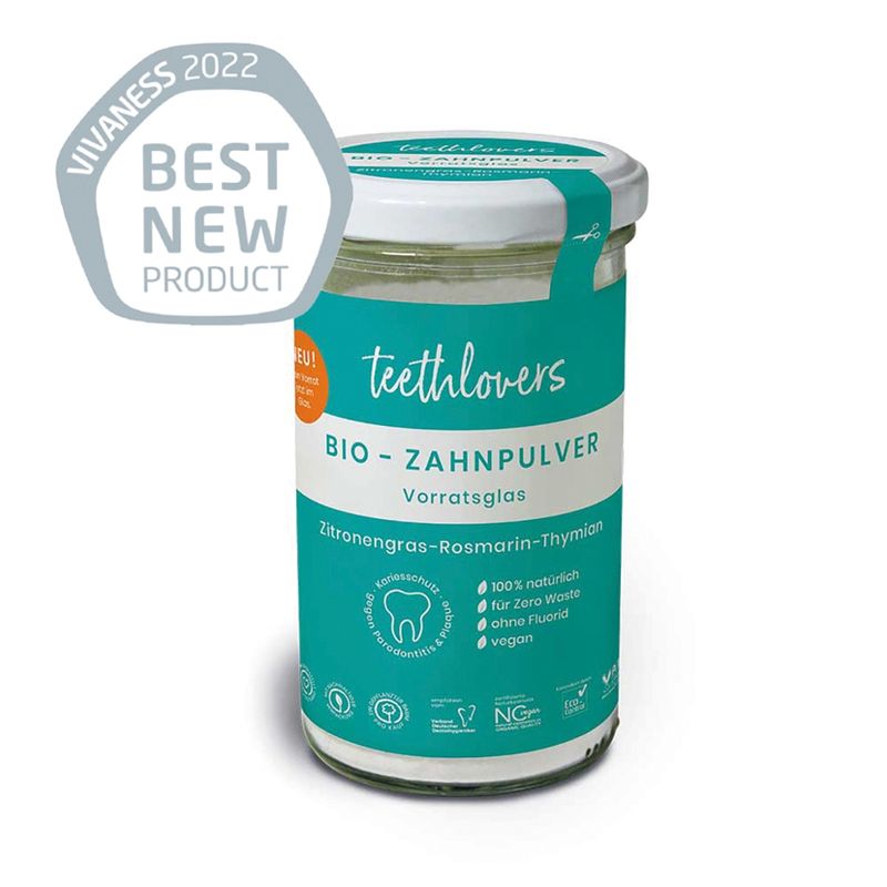 teethlovers Vorratsglas Zitronengras-Rosmarin-Thymian Zahnpulver, 135g - Produktbild
