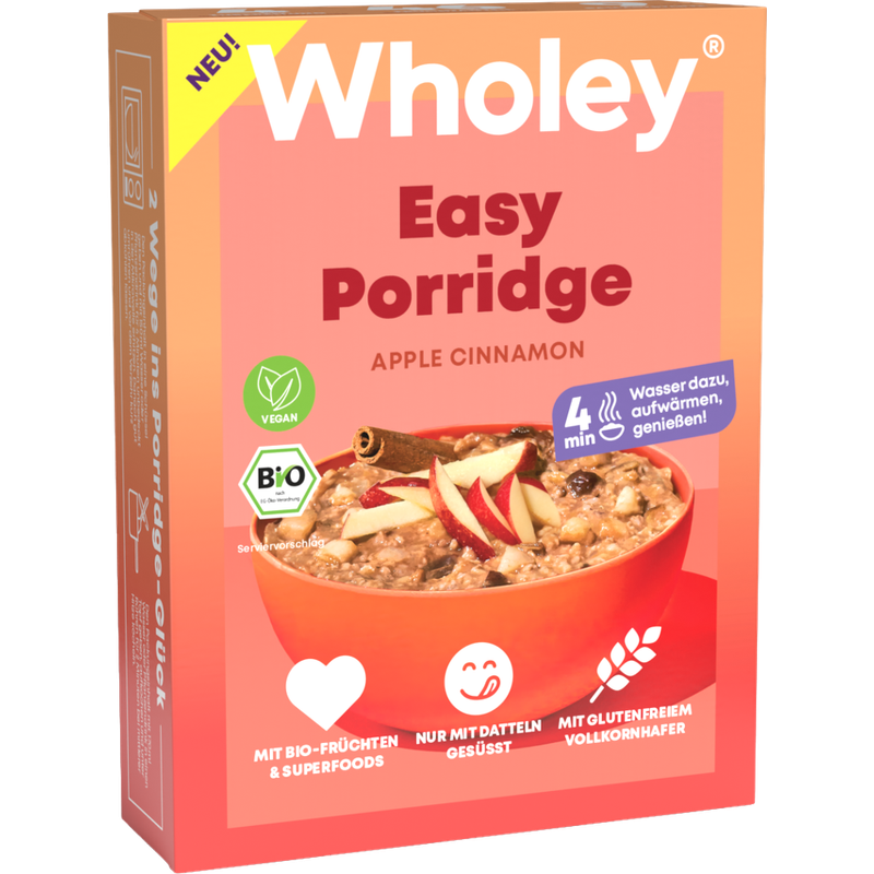 Wholey Wholey Easy Porridge Apple Cinnamon - Produktbild