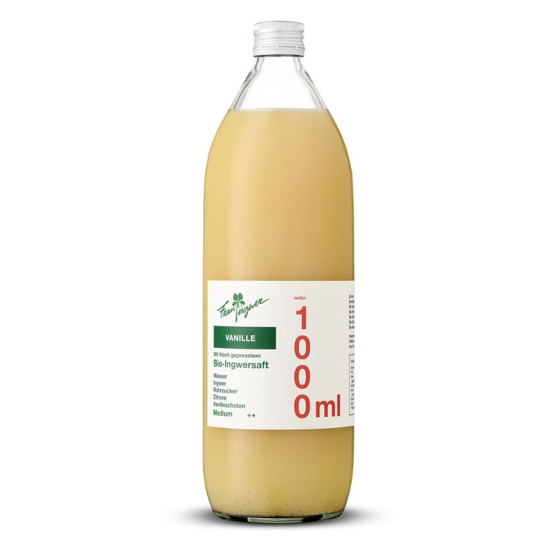 Frau Ingwer Frau Ingwer Vanille 1000 ml mit frische gepresstem Ingwersaft - Produktbild