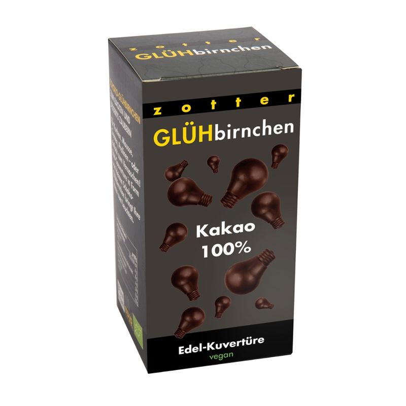 Zotter Schokolade Glühbirnchen - Kakao 100%, - Produktbild