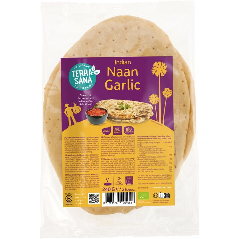 TerraSana Indisches Naan Knoblauch - Produktbild