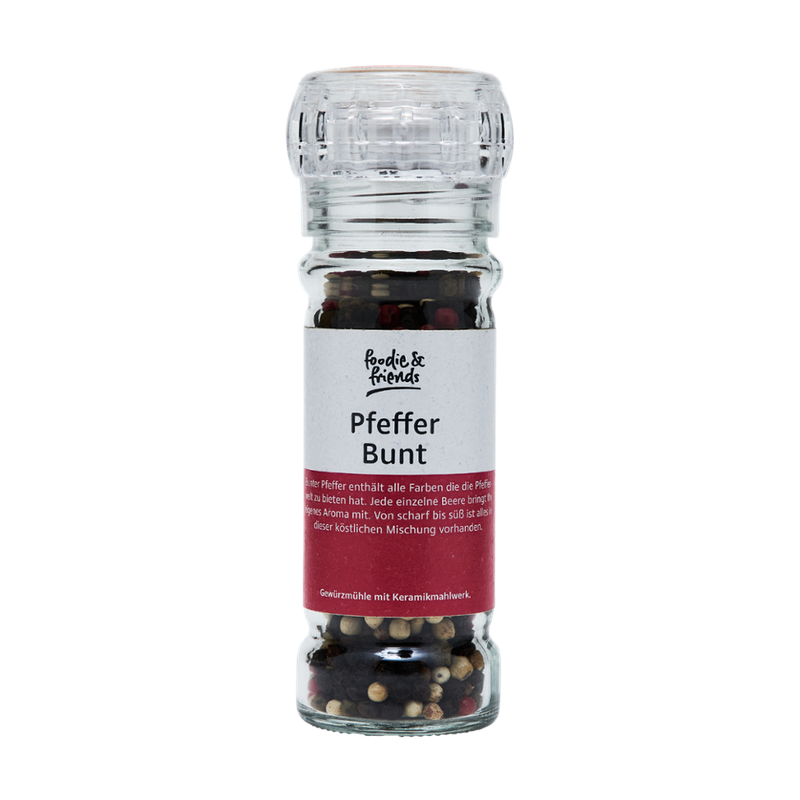 foodie & friends Keramikmühle Bio Pfeffer bunt 45g - Produktbild
