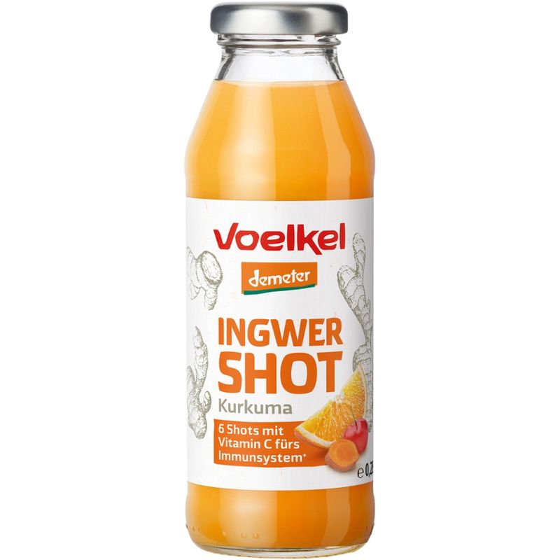 Voelkel Shot Ingwer & Kurkuma mit Orangensaft und viel Vitamin C aus Acerola - Produktbild