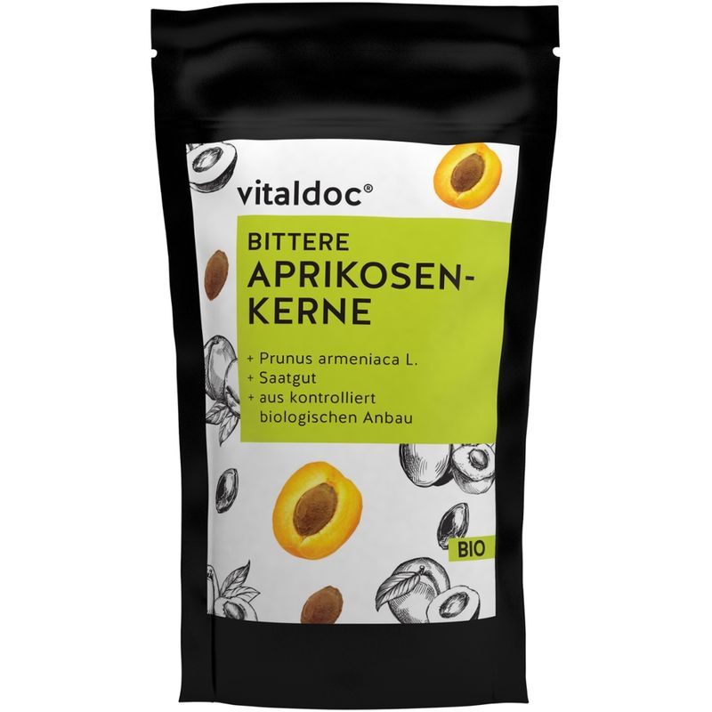 GESUND & Leben Reformqualität seit 1995 vitaldoc® BITTERE APRIKOSEN-KERNE Bio - Produktbild
