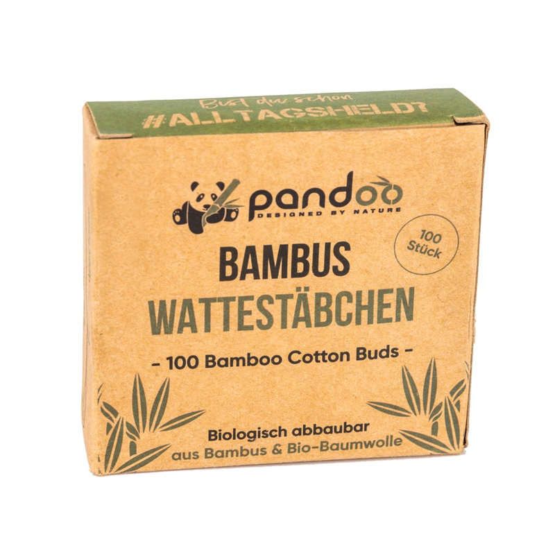 pandoo pandoo Bambus Wattestäbchen - Die natürliche und umweltfreundliche Alternative zu herkömmlichen Wattestäbchen aus Plastik oder Holz. Unsere pandoo Wattestäbchen sind hochwertig verarbeitet und ideal für den täglichen Gebrauch - Produktbild