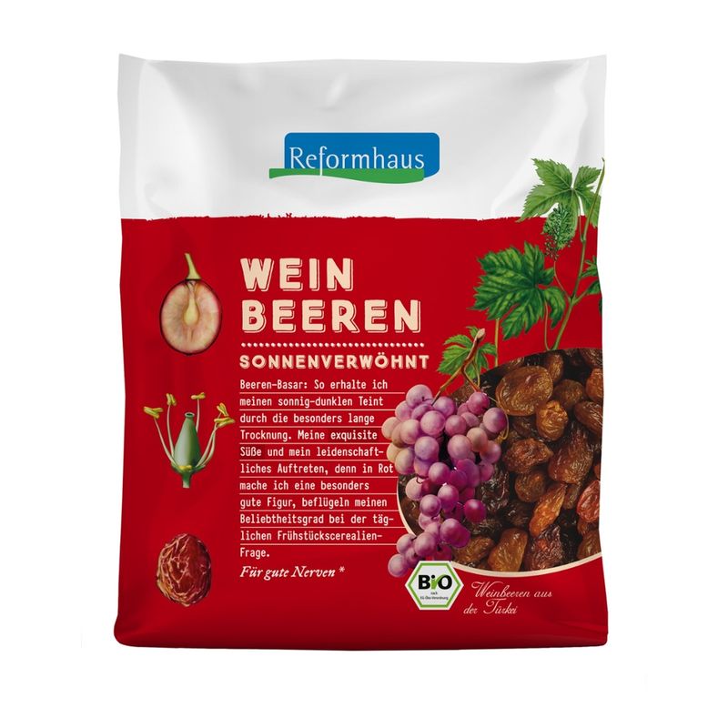 Reformhaus Weinbeeren, blau, geölt, bio* - Produktbild