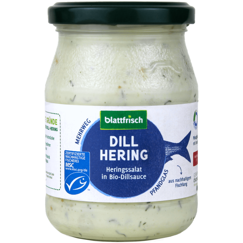 blattfrisch  Dill Hering - Heringssalat mit Bio-Dillsauce (Pfandglas 250g) - Produktbild