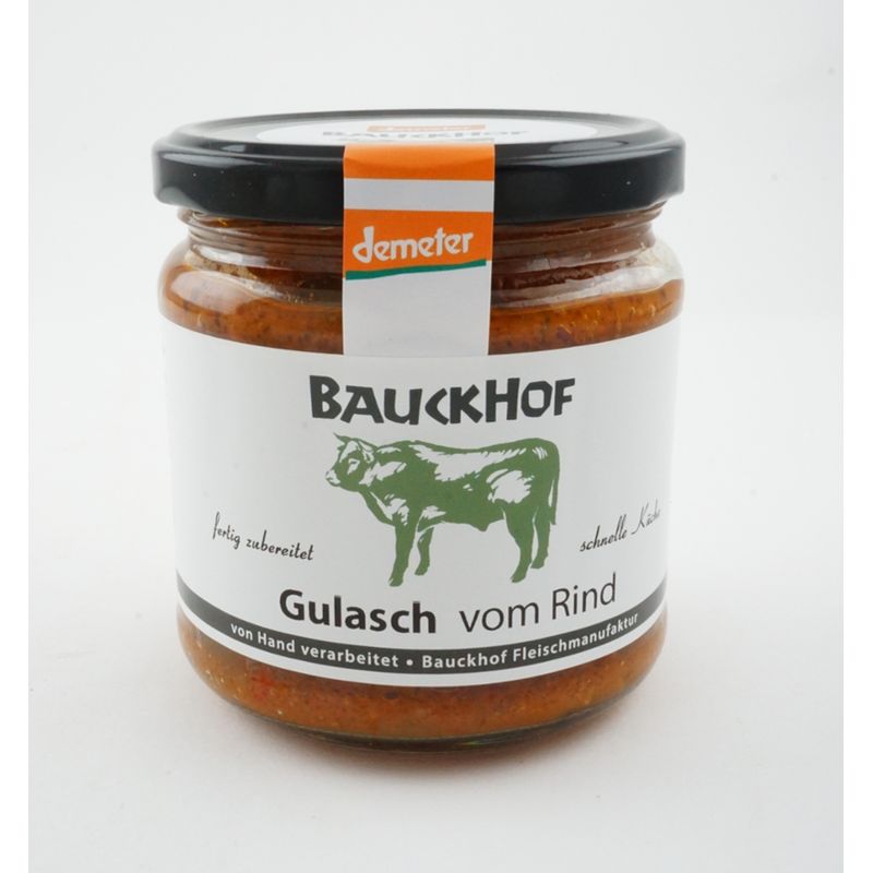 Bauckhof Gulasch vom Rind im Glas, fertig zubereitet - Produktbild