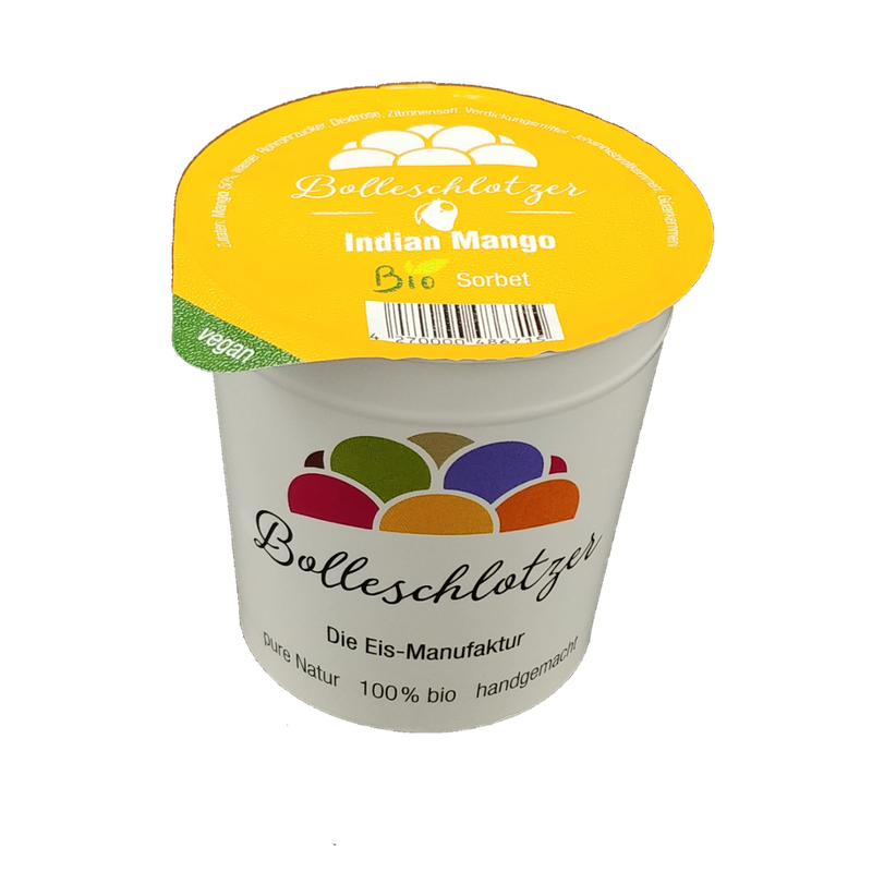 Bolleschlotzer Indian Mango Bio-Sorbet 140 ml Becher - Produktbild