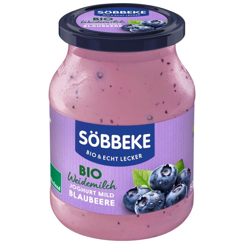 Söbbeke Bio Weidemilch Joghurt mild Blaubeere 3,8% Fett - Produktbild