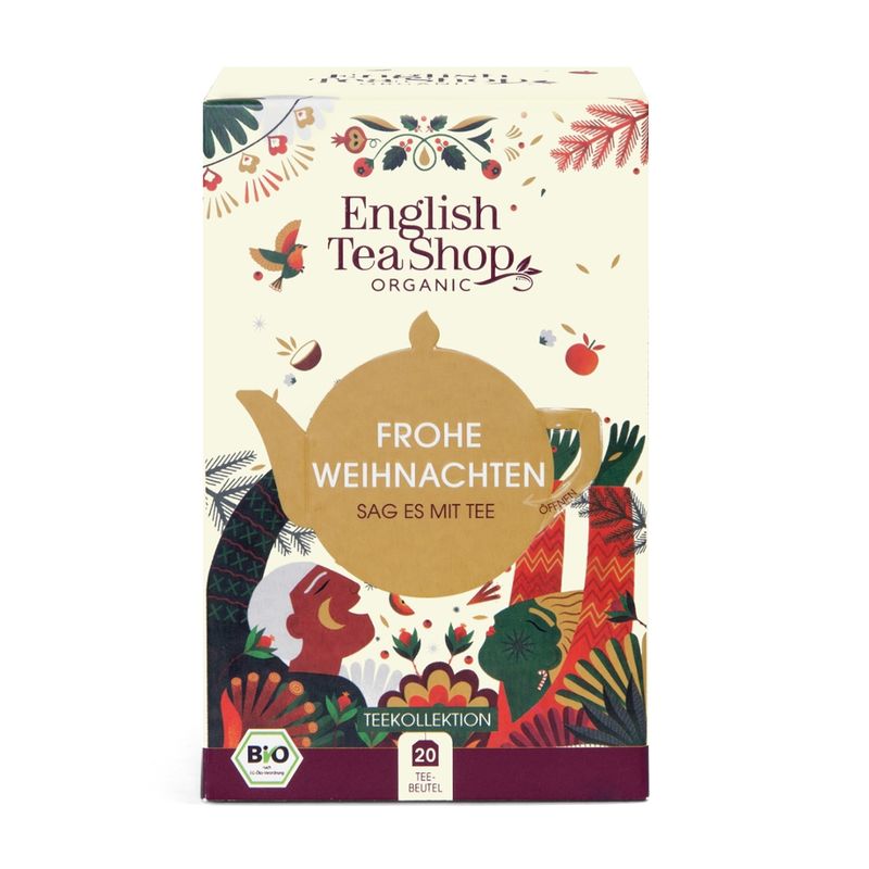 English Tea Shop Teegeschenk "Frohe Weihnachten", personalisierbar, BIO, 20 Teebeutel, 5 Sorten - Produktbild