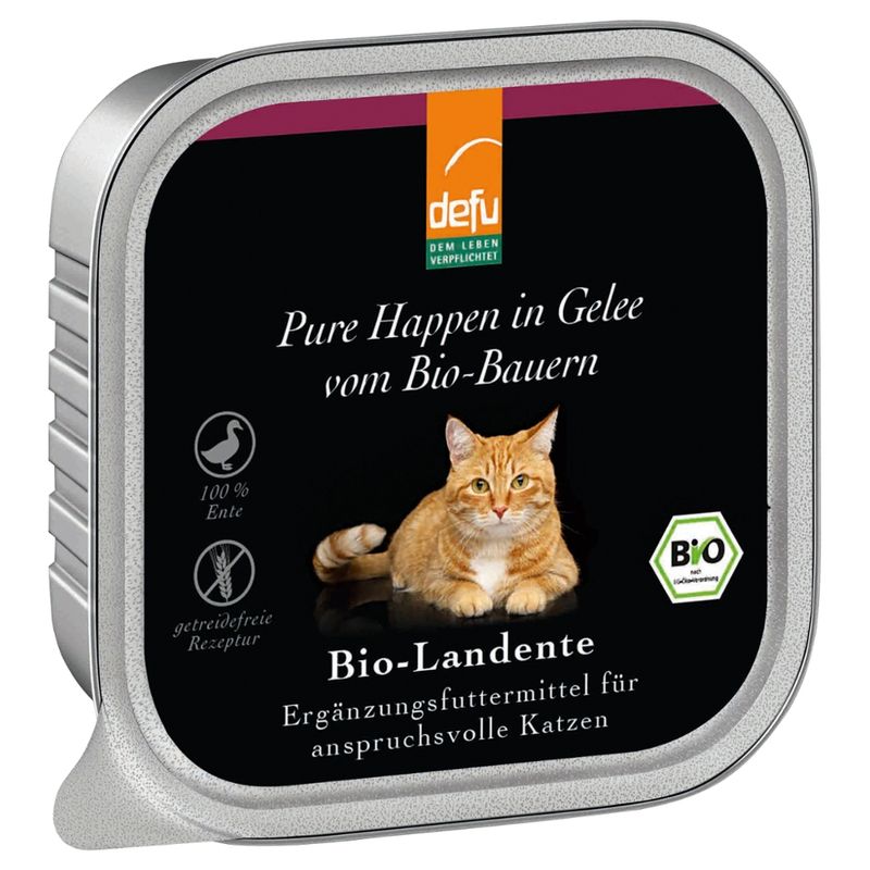 defu - Das Tierfutter vom Bio-Bauern Katze Pure Happen in Gelee Bio-Landente - Produktbild