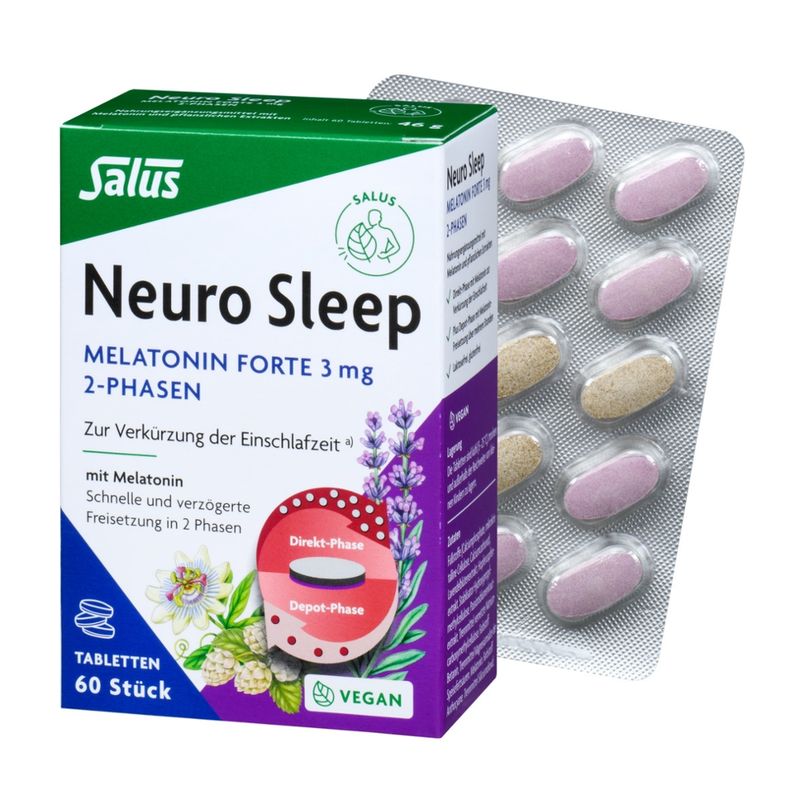 Salus® Neuro Sleep Melatonin Forte 3 mg 2 Phasen 60 Tbl - Produktbild