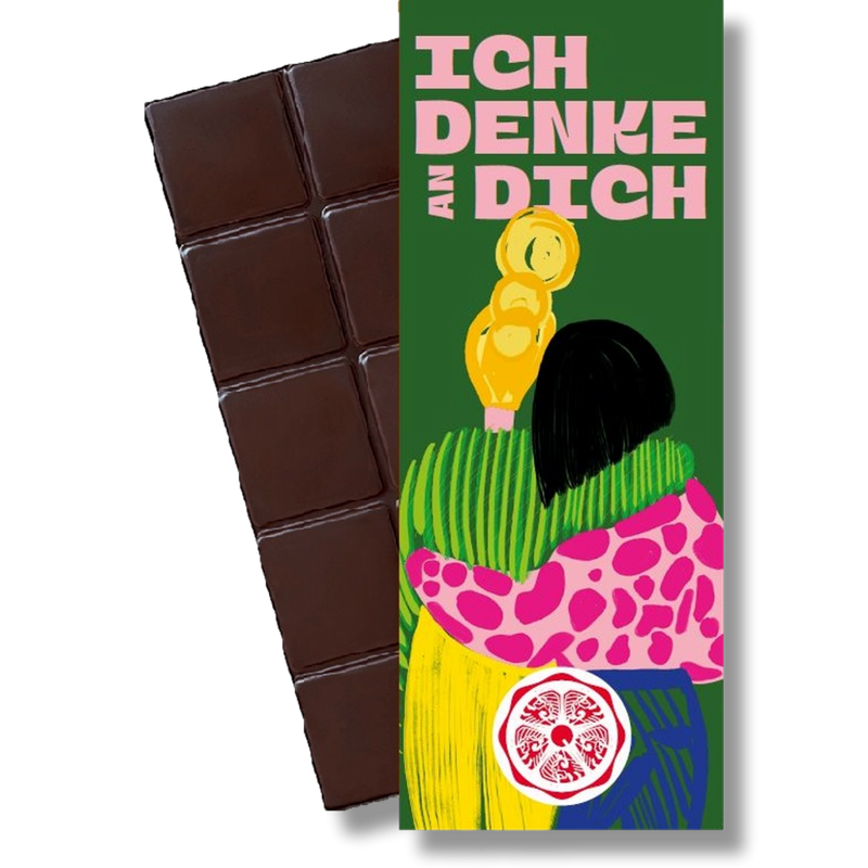 ChocQlate SweetGreets Schokolade "Ich denke an Dich", 50% Kakao, 70g - Produktbild