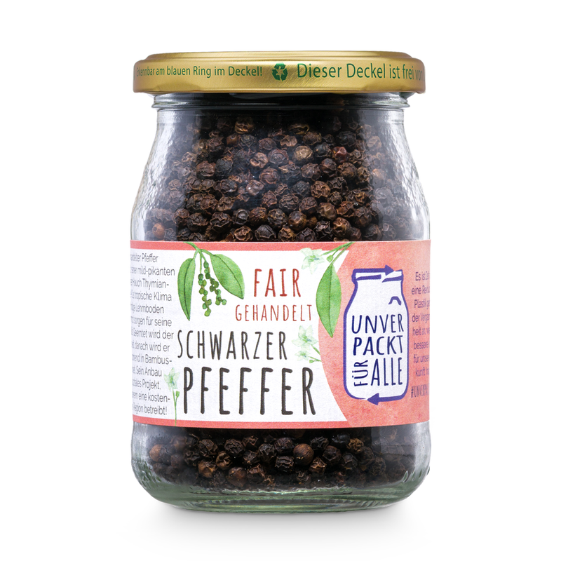 Unverpackt für alle Pfeffer, schwarz, EG Bio, MMP-kl, 170g - Produktbild