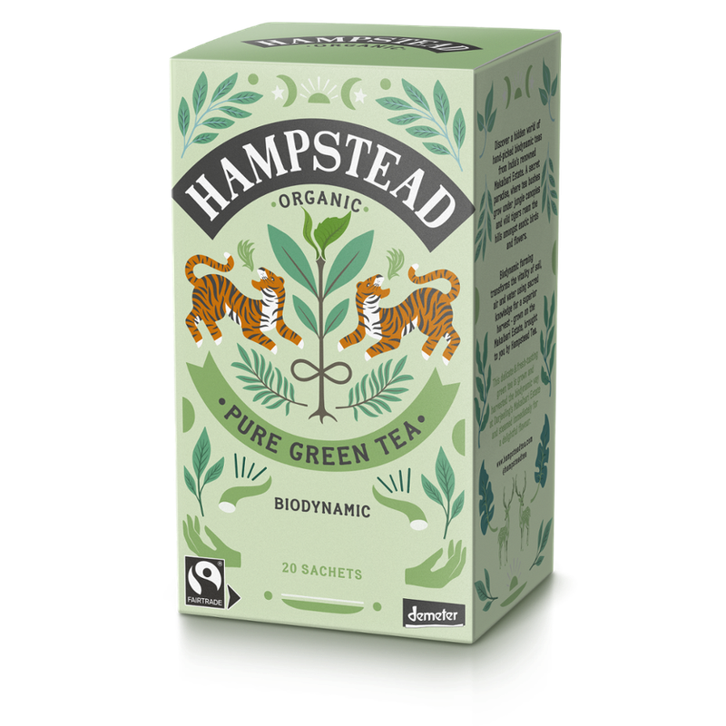 Hampstead Organic  Demeter Organic Green  tea bags in plastic free packaging - Produktbild