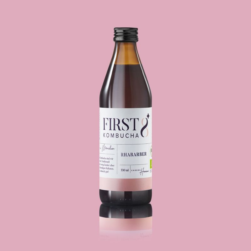 FIRST8 Kombucha Manufaktur FIRST8 Kombucha Manufaktur München - Bio Kombucha - RHABARBER - Produktbild