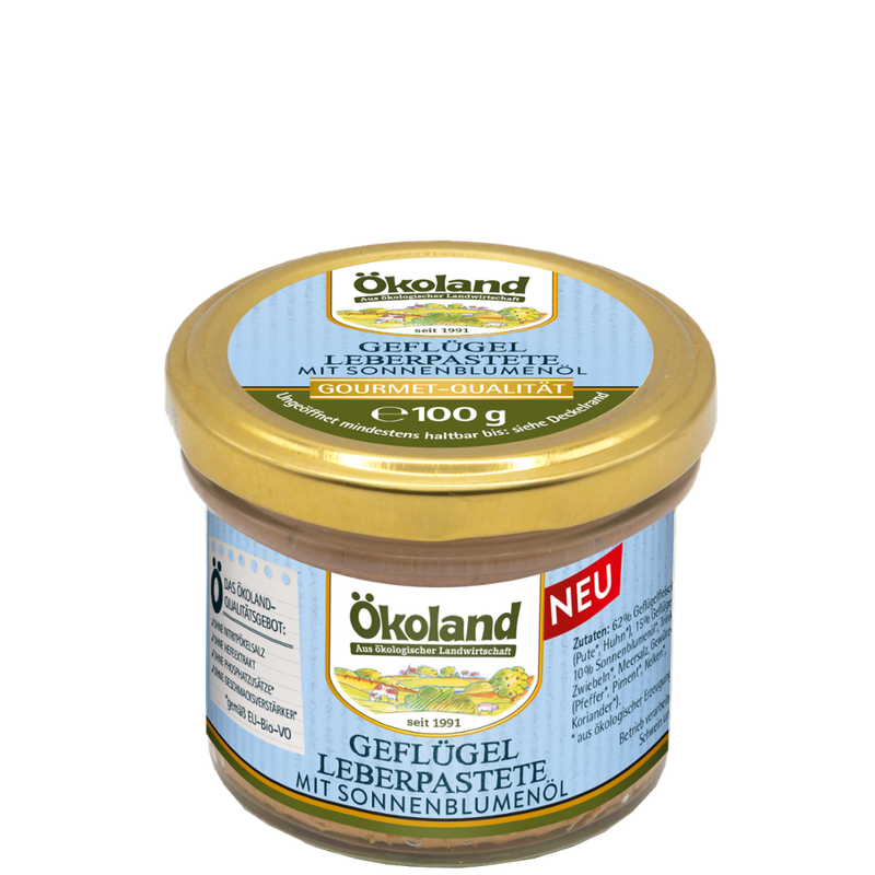 ÖKOLAND Geflügel-Leberpastete mit Sonnenblumenöl in Gourmet-Qualität - Produktbild
