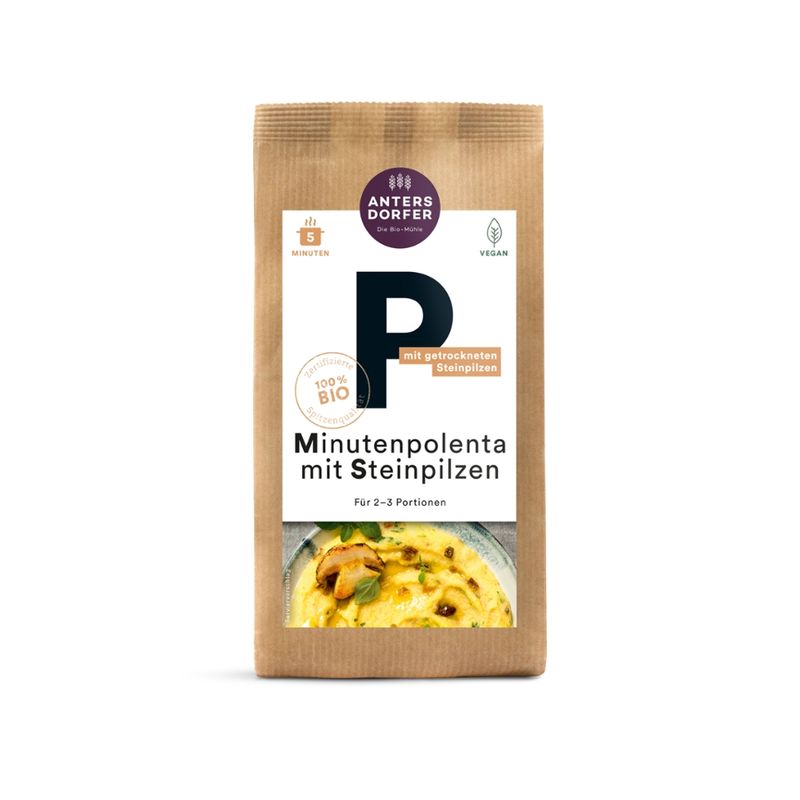 Antersdorfer - Die Bio-Mühle Bio Minutenpolenta mit Steinpilzen - Produktbild