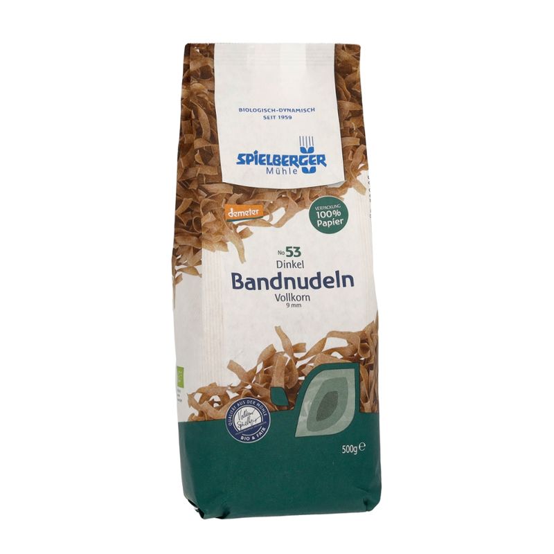 Spielberger Mühle Dinkel Bandnudeln, vollkorn, 9 mm, demeter - Produktbild
