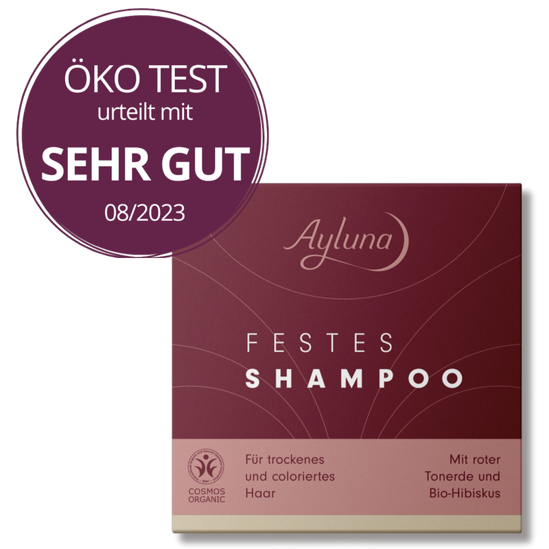 Ayluna Festes Shampoo für trockenes und coloriertes Haar mit roter Tonerde und Bio-Hibiskus - Produktbild