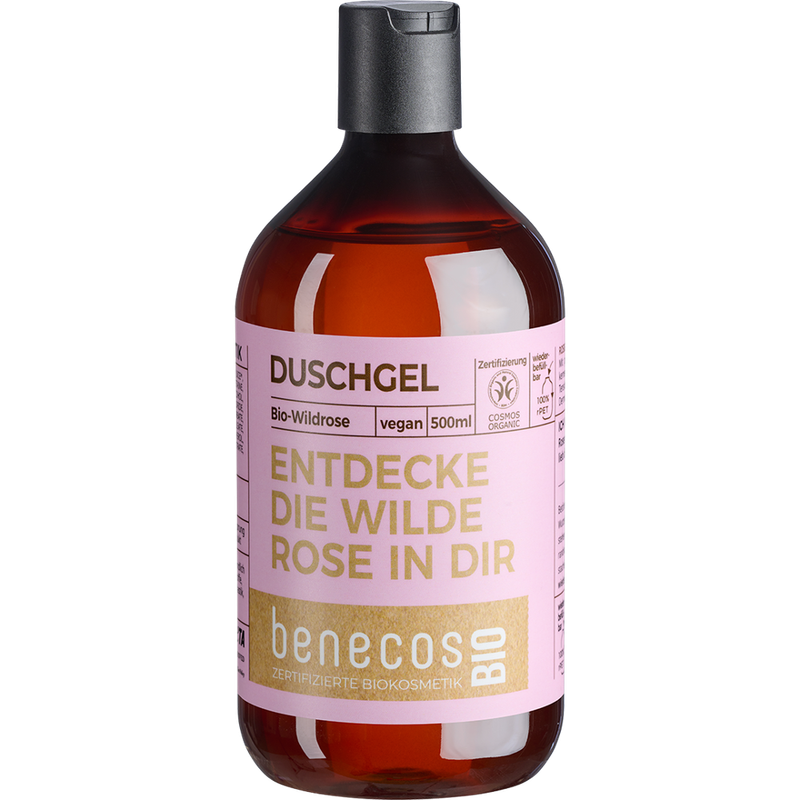 benecos benecosBIO Duschgel BIO-Wildrose - ENTDECKE DIE WILDE ROSE IN DIR - Produktbild