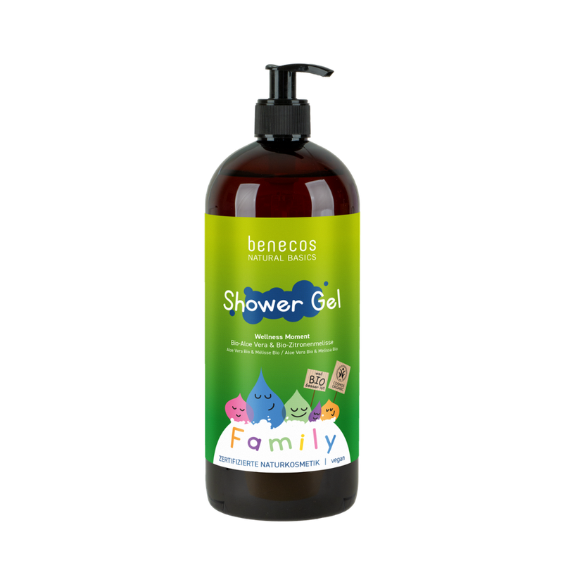 benecos benecos Natural Shower Gel FAMILY SIZE Wellness Moment Aloe Vera & Zitronenmelisse - Produktbild