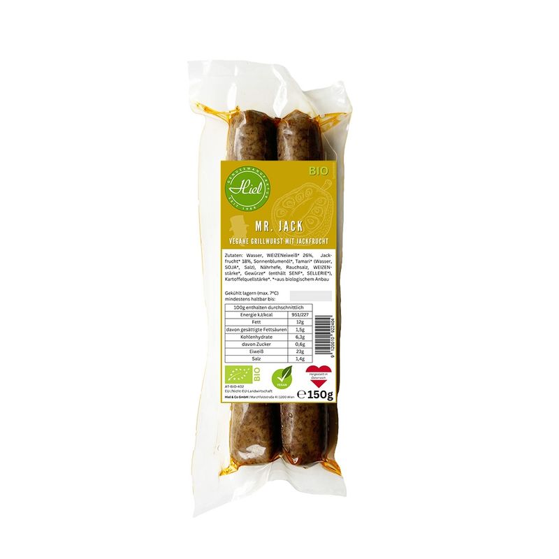Hiel - Vegetarische Feinkost Mr. Jack - Vegane Grillwurst mit Jackfrucht - Produktbild