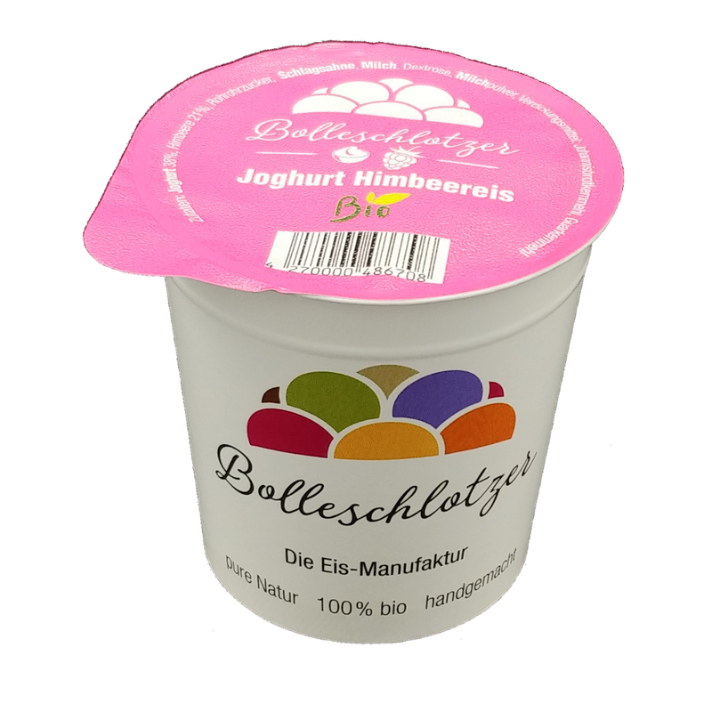 Bolleschlotzer Joghurt Himbeere Bio-Eis 140 ml Becher - Produktbild