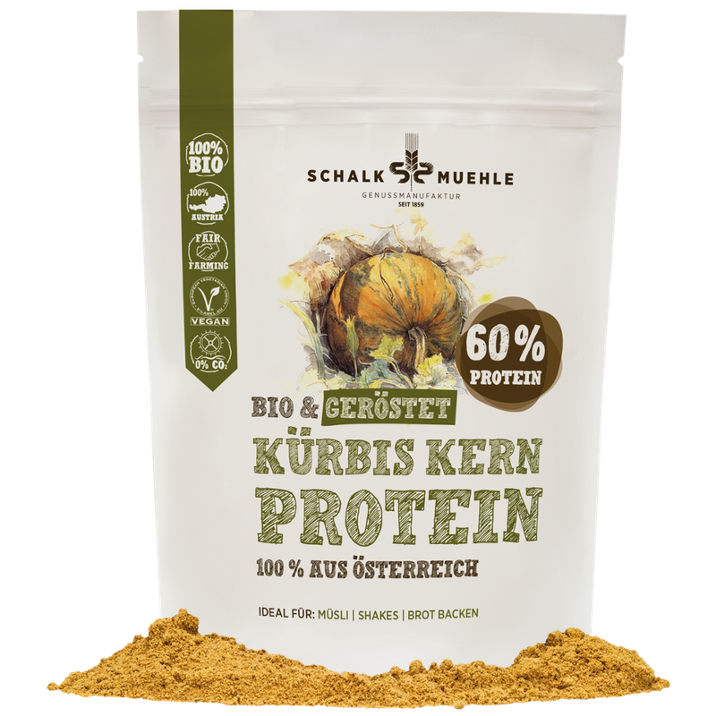 Schalk Mühle 350 g Bio Kürbiskern Protein Pulver geröstet mit 60% Eiweiß - Produktbild