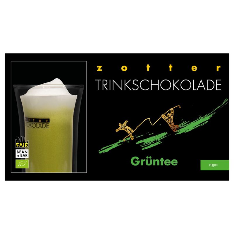 Zotter Schokolade Trinkschokolade – Grüntee - vegan - Produktbild