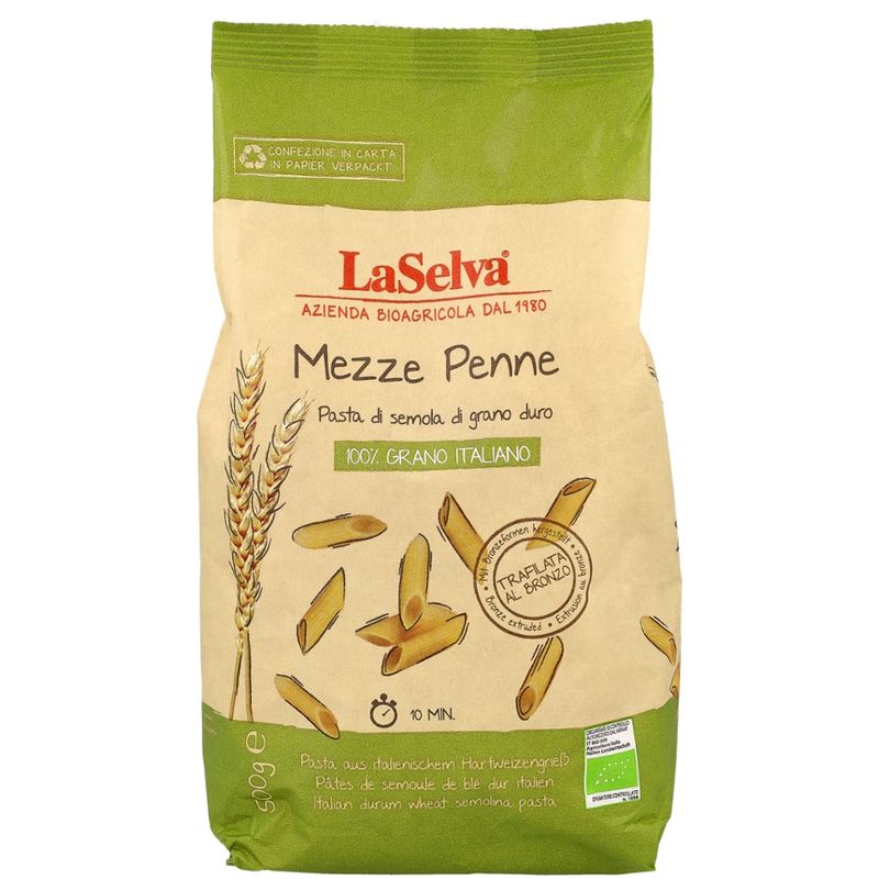 LaSelva Mezze Penne - Teigwaren aus Hartweizengrieß - Produktbild