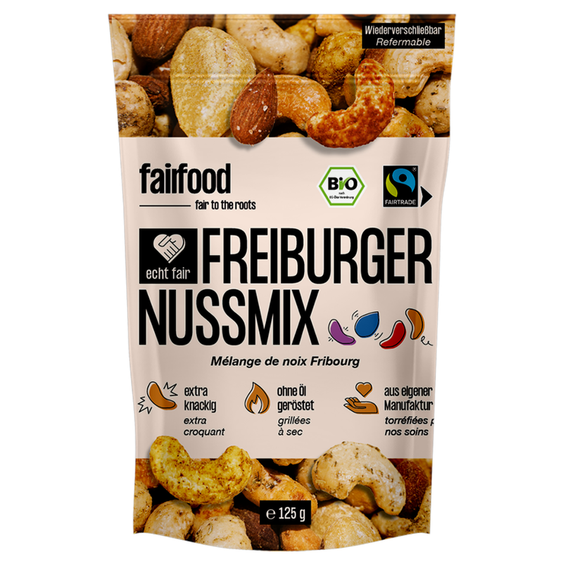 fairfood Freiburg Freiburger Nussmix, geröstet & bunt gewürzt (125g Doypack) - Produktbild