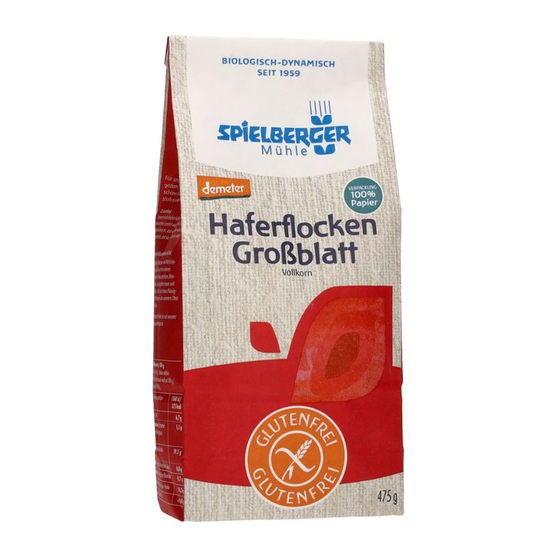 Spielberger Mühle Haferflocken Großblatt, glutenfrei, demeter - Produktbild