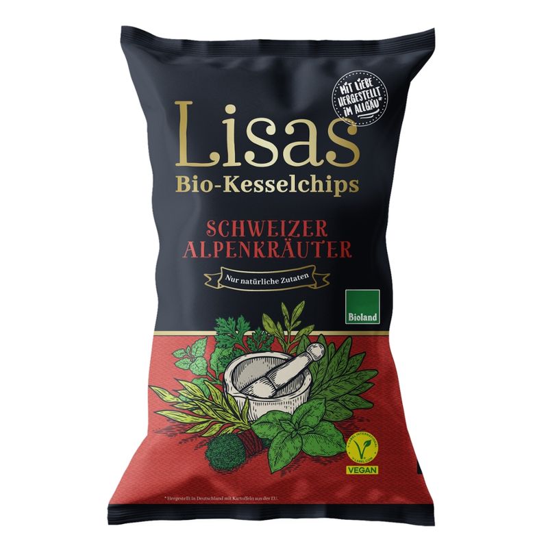 Lisas Bio-Kesselchips Lisas Bio-Kesselchips Schweizer Alpenkräuter 125g - Produktbild