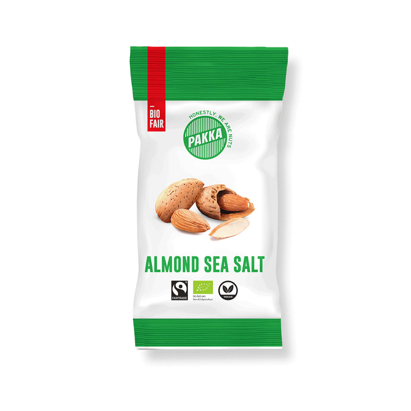 Pakka Mandeln geröstet mit Meersalz, Bio & Fairtrade, 25g - Produktbild