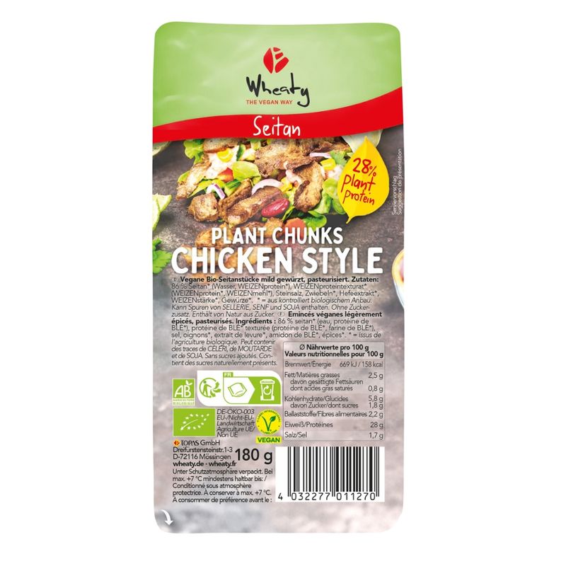 Wheaty Wheaty Plant Chunks, Chicken Style - Produktbild