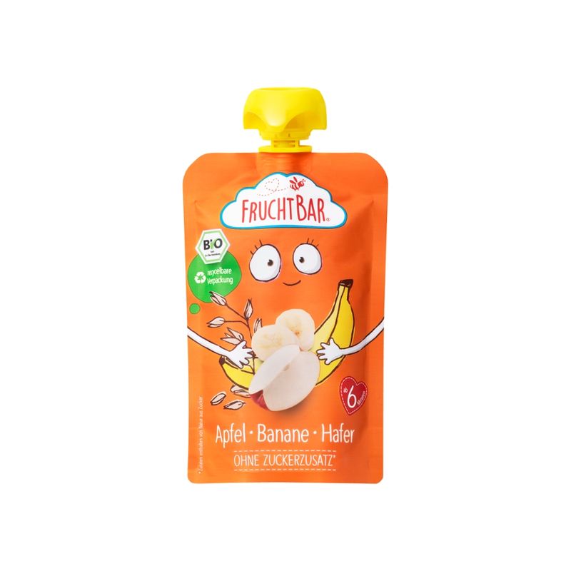 FruchtBar  FruchtBar - Bio-Fruchtpüree Apfel, Banane, Hafer - Produktbild