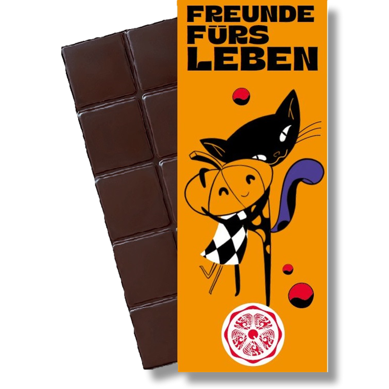 ChocQlate SweetGreets Schokolade "Freunde fürs Leben", 50% Kakao, 70g - Produktbild