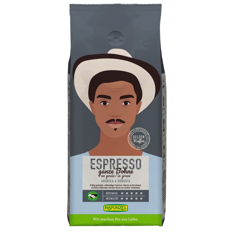 Rapunzel Heldenkaffee Espresso, ganze Bohne HIH - Produktbild