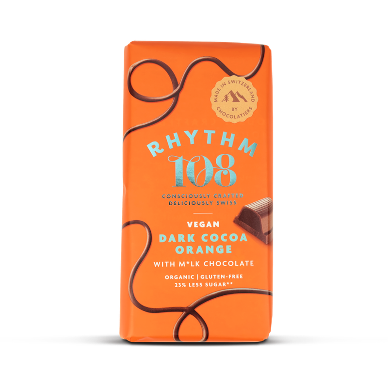 Rhythm 108 Biologische Schokolade gefüllt mit Kakao, Hafer und Orangencreme (Minimum 31% Kakao) - Produktbild