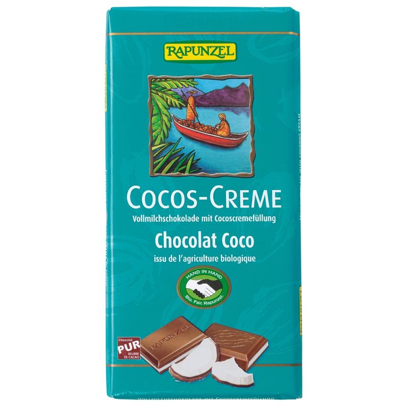 Rapunzel Vollmilch Schokolade Cocos-Creme gefüllt HIH - Produktbild