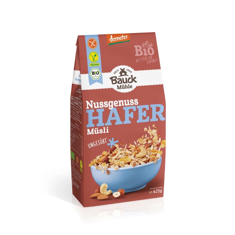 Bauck Mühle Hafer Müsli Nussgenuss Demeter glutenfrei - Produktbild